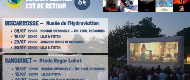 CINEMA PLEIN AIR – PROGRAMME JUILLET 2025