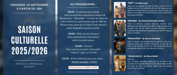 OUVERTURE SAISON CULTURELLE 2025/2026
